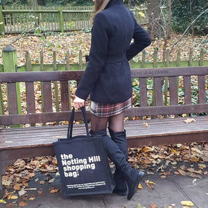 Black Jute Bag / Notting Hill Shopping Bag - Notting Hill Shopping Bag